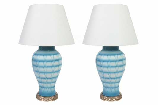 Pair of Bunny Williams Turquoise Lamps