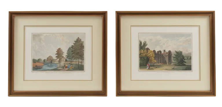 Hand Colored Engravings of English Castles